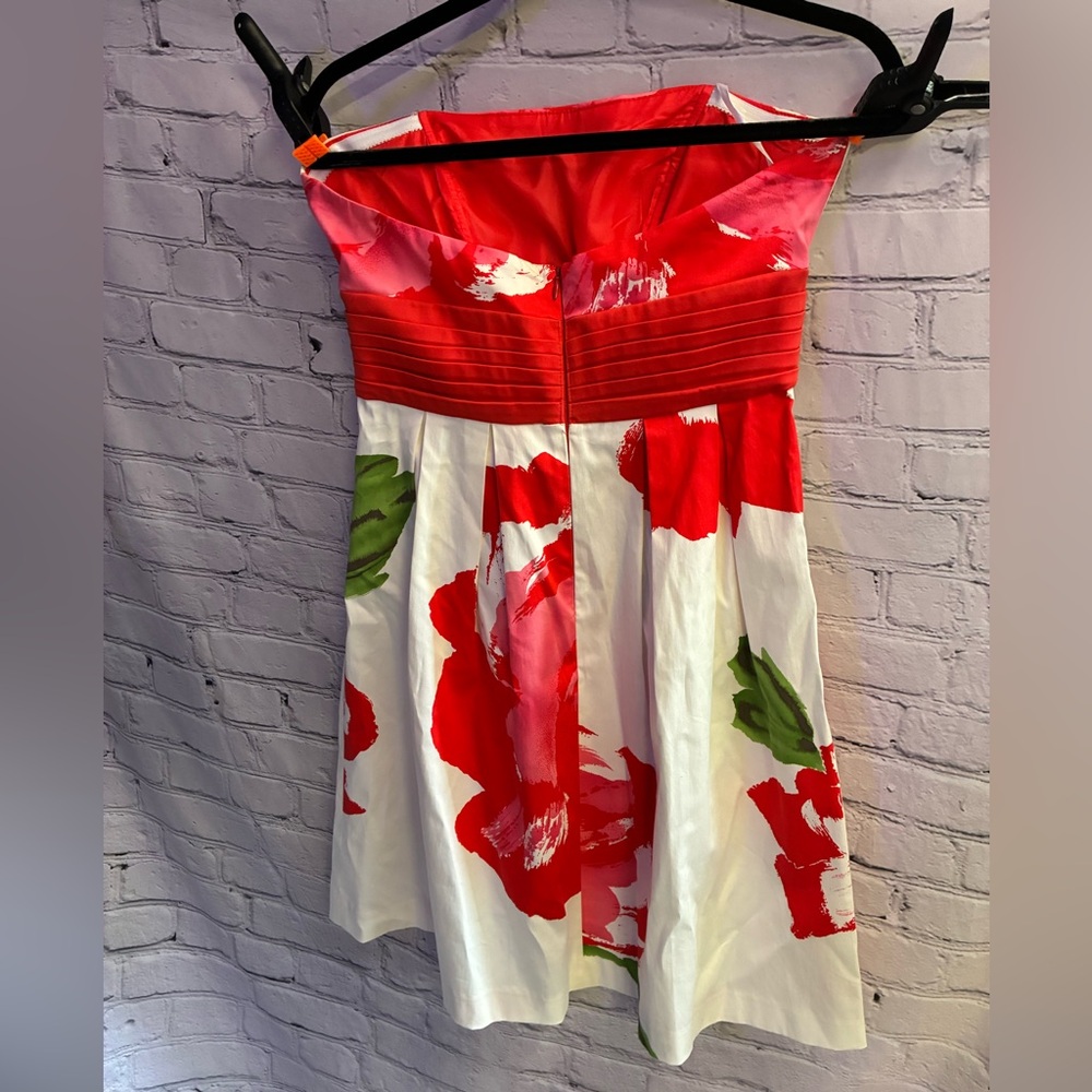 London Times Women’s Floral Strapless Picnic Spring Summer Midi Dress Size 8 - Picture 4 of 6